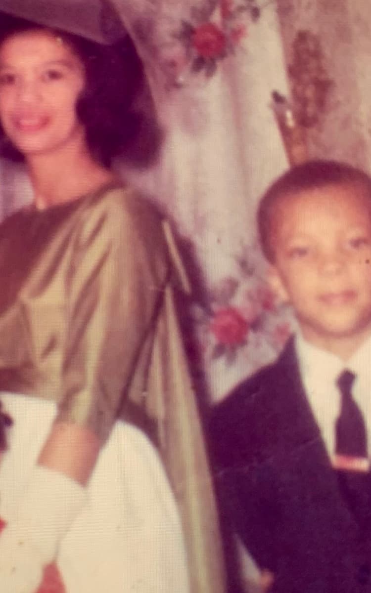 Young Bobby with his mother